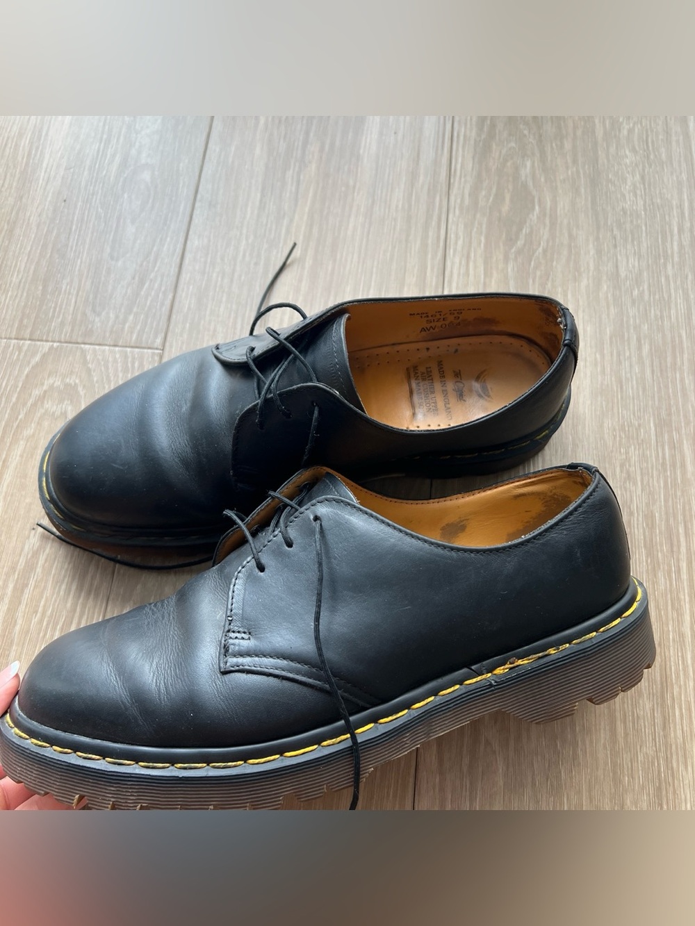 Black Leather Dr. Martens 1461 Oxford Shoes In Us 9 #… - Gem